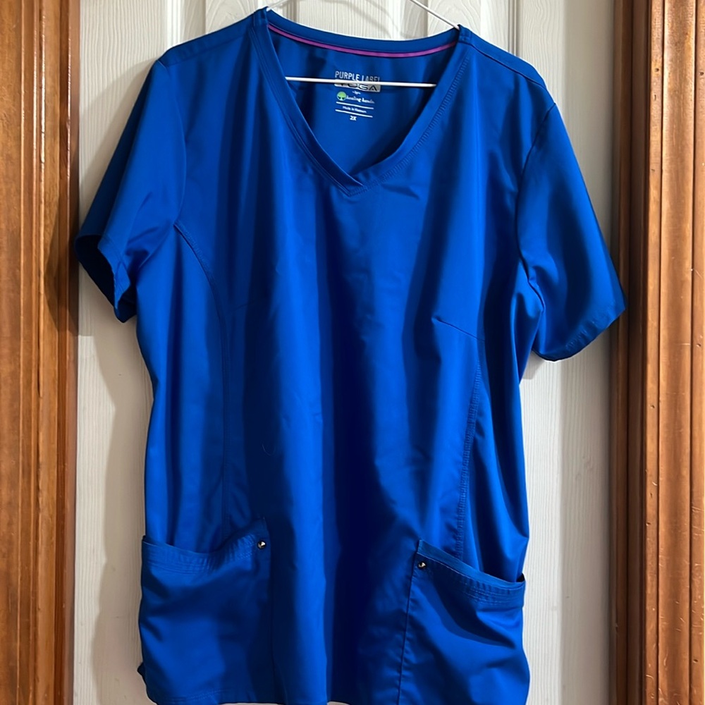 Yoga by healing hands Purple Label Scrub Top!